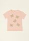 Baby girls&rsquo; pink short-sleeved cotton-blend T-shirt with appliqu&eacute; details_0