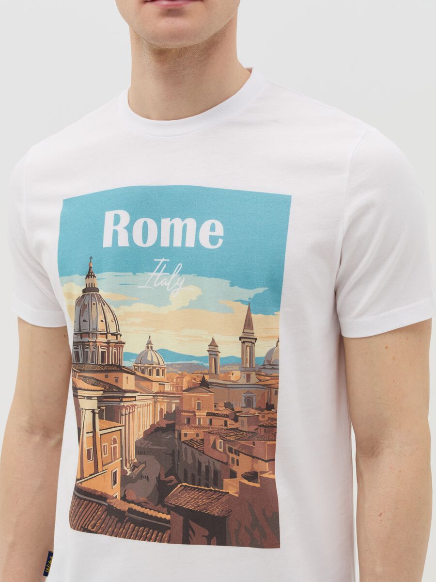 Cotton T-shirt with "Rome Italy" print_2