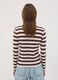 T-shirt bianca a righe in puro cotone con girocollo_3