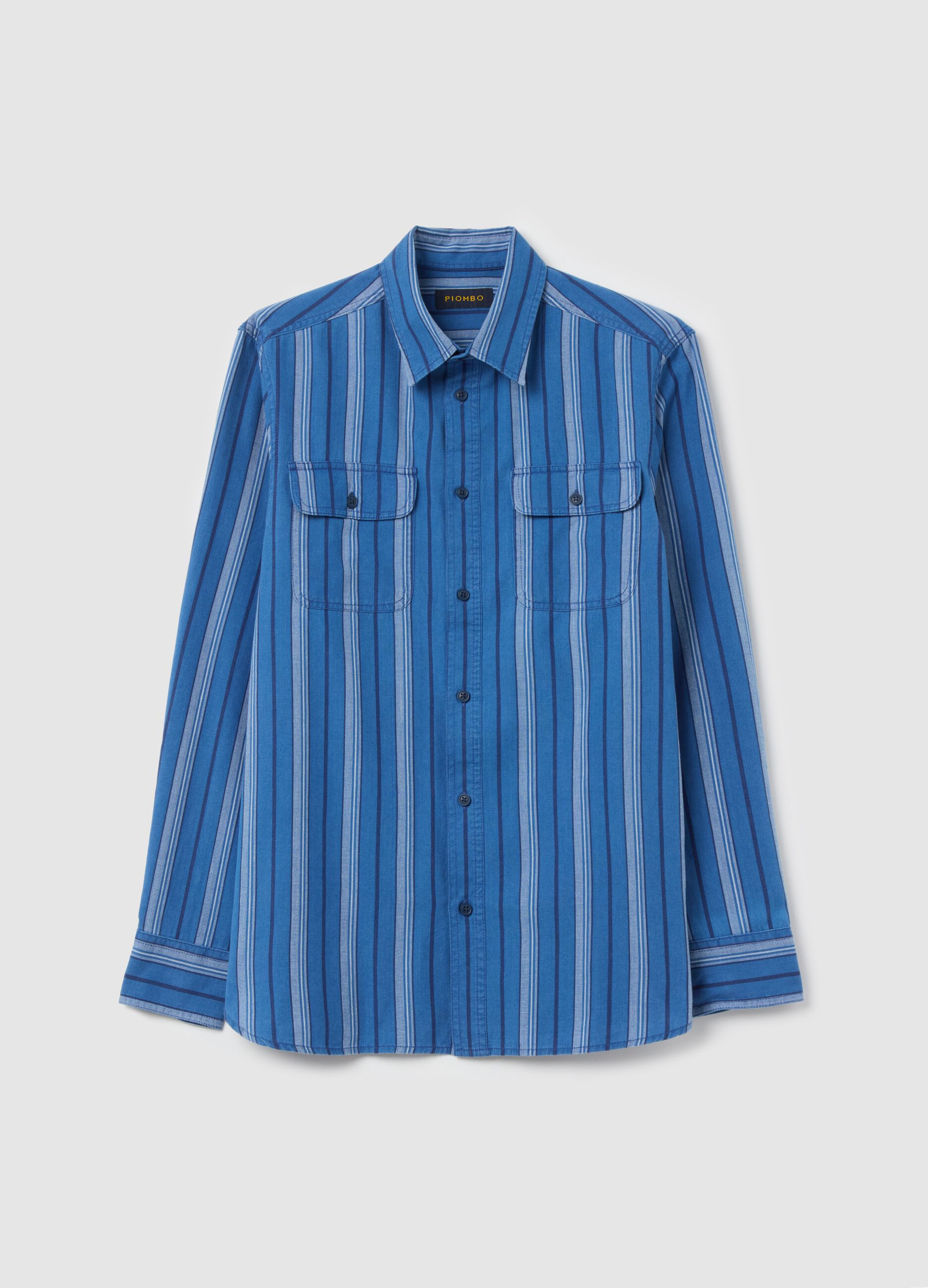 Striped cotton shacket