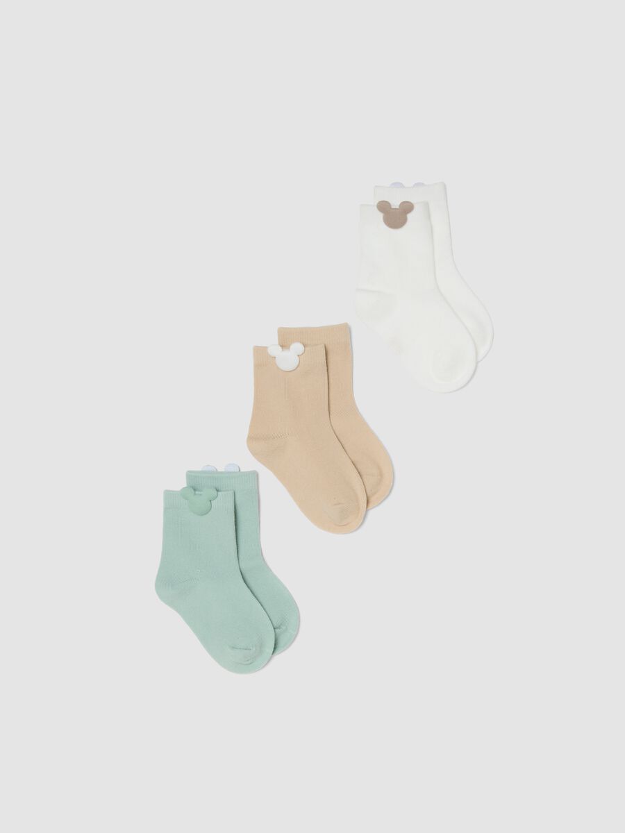 Tripack calzini in misto cotone biologico multicolor con Topolino_0