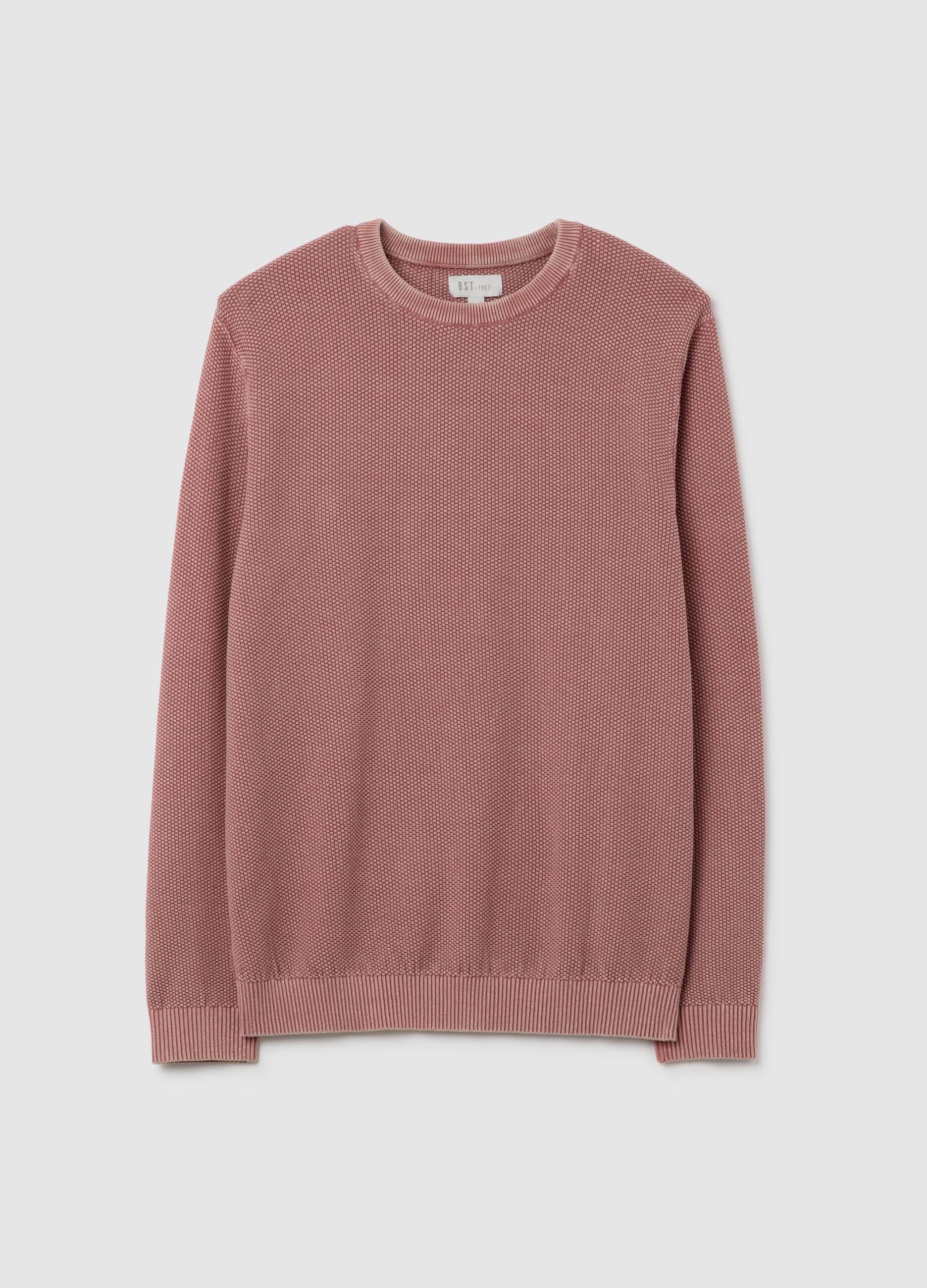 Men's regular fit pink pure cotton sweater