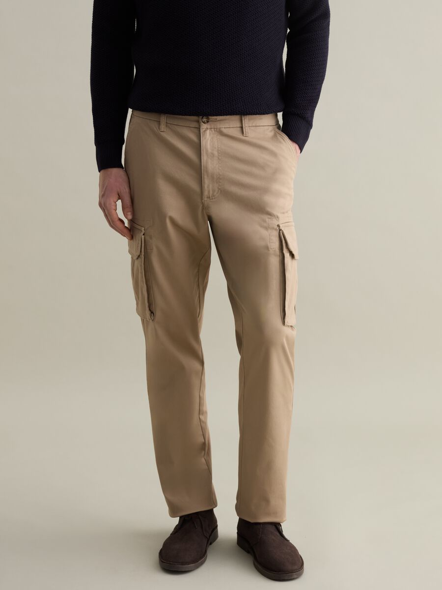Cargo trousers in stretch cotton_1