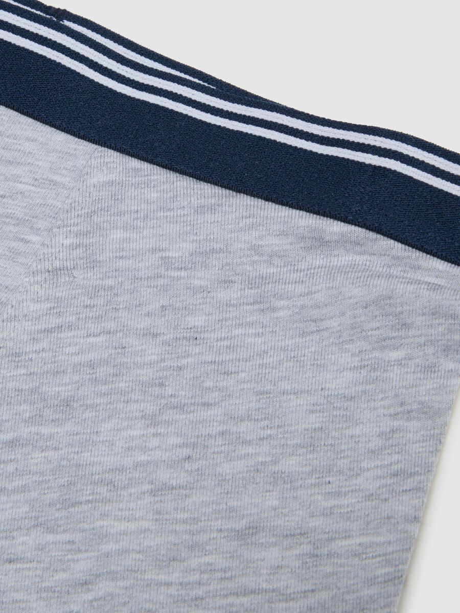 Grey children's boxer shorts in stretch cotton, regular fit_2