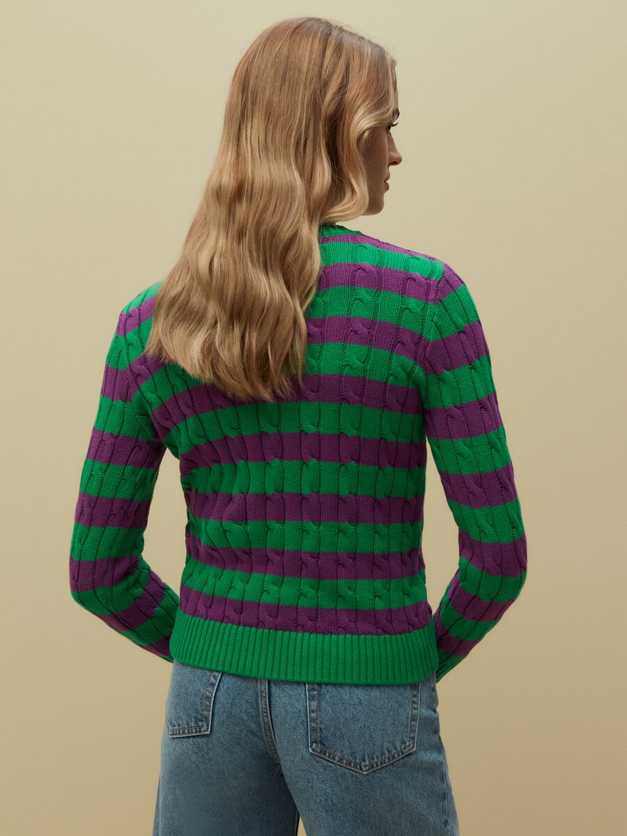 Striped pullover with ribbed design_3