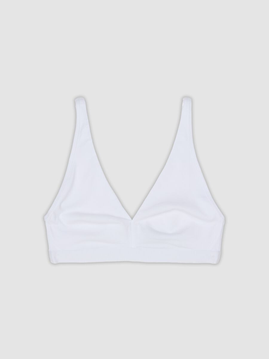 Reggiseno a triangolo bianco in cotone organico elasticizzato_0