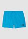 Blue swim shorts with elasticated waist and drawstring_0