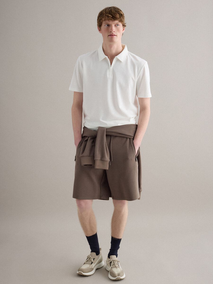 White Stretch Cotton Short Sleeve Polo Regular Fit_2