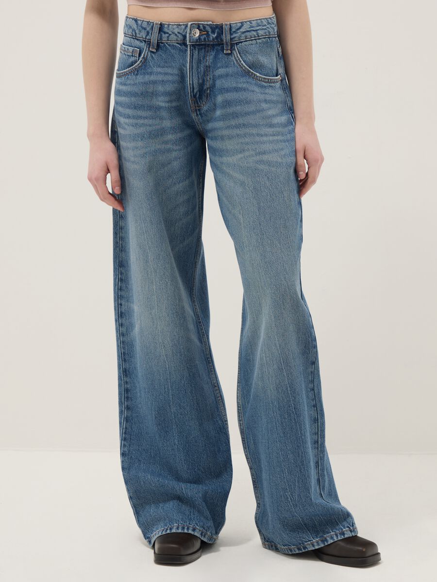 Blue denim boyfriend jeans in pure cotton_2
