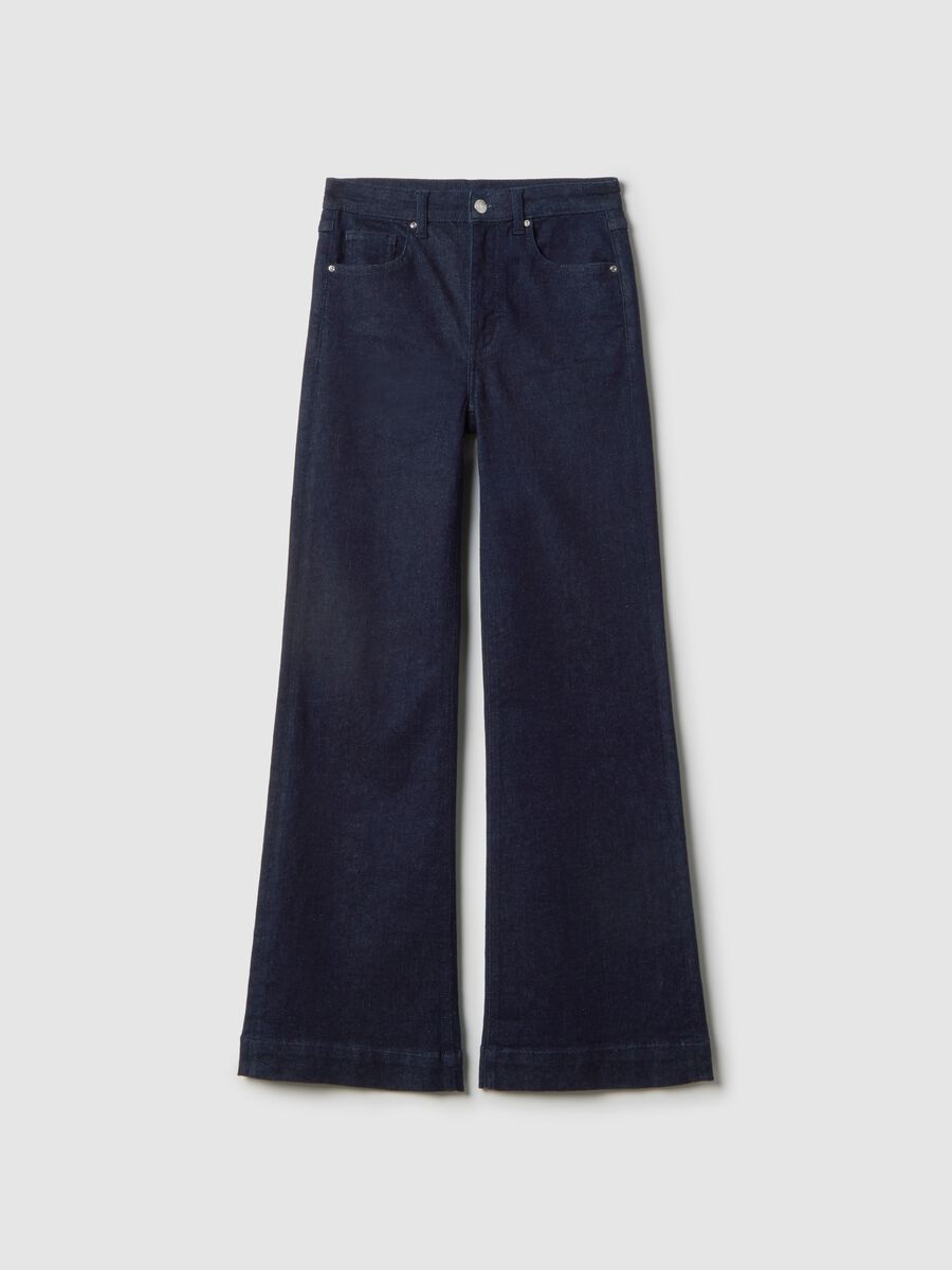 Blue bootcut jeans in stretch cotton_4