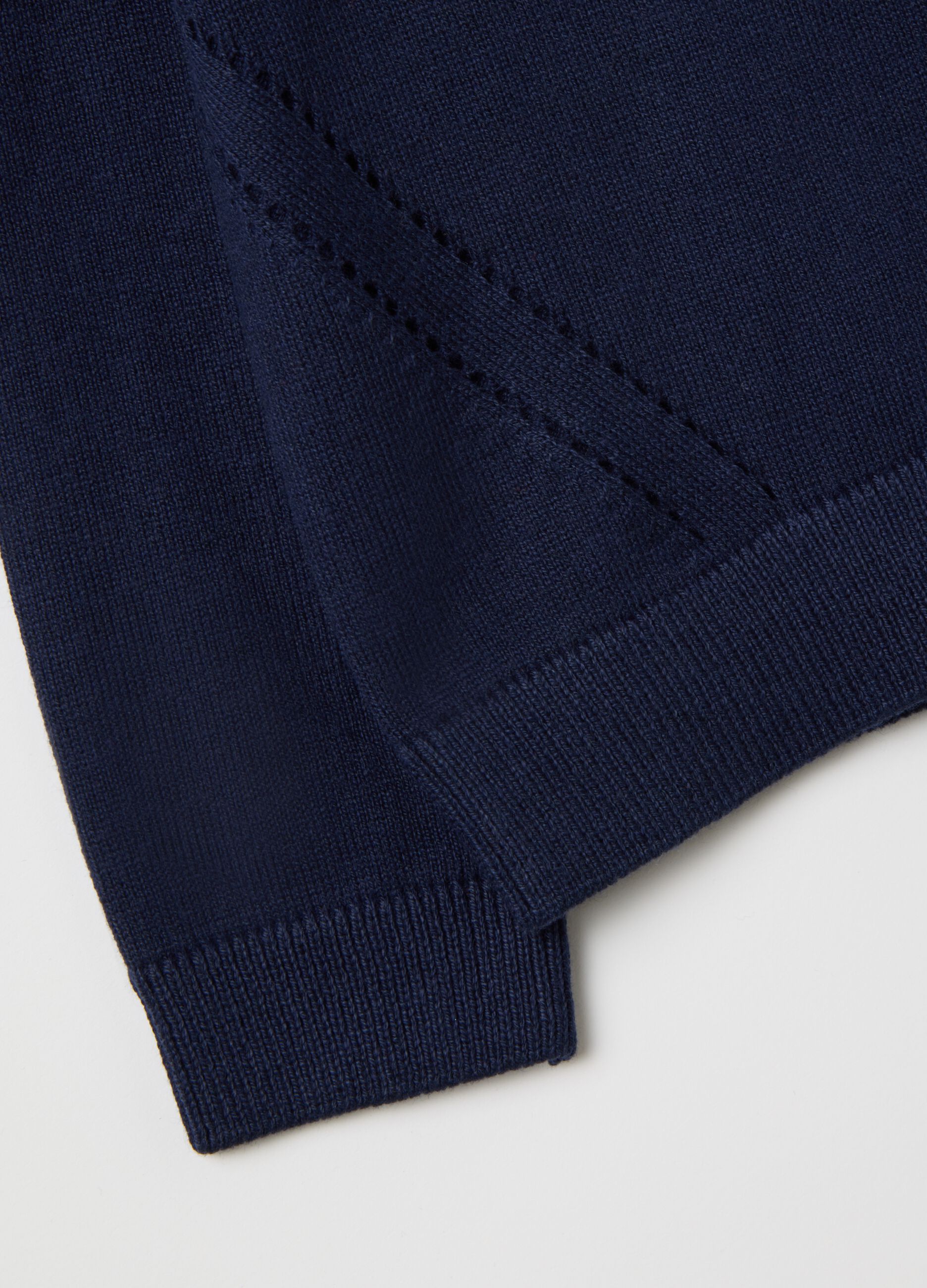 Girls' blue cotton cardigan, regular fit