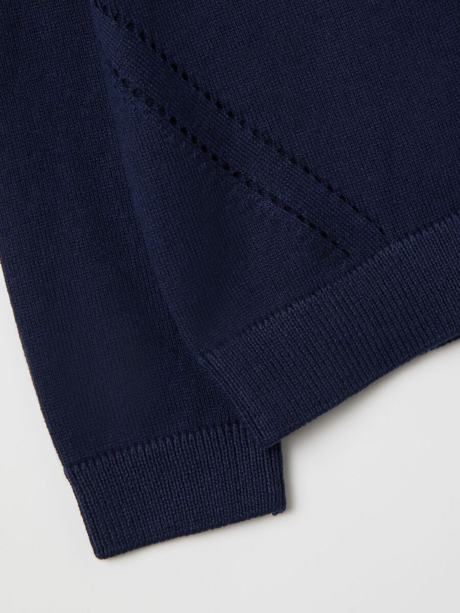 Girls' blue cotton cardigan, regular fit_3