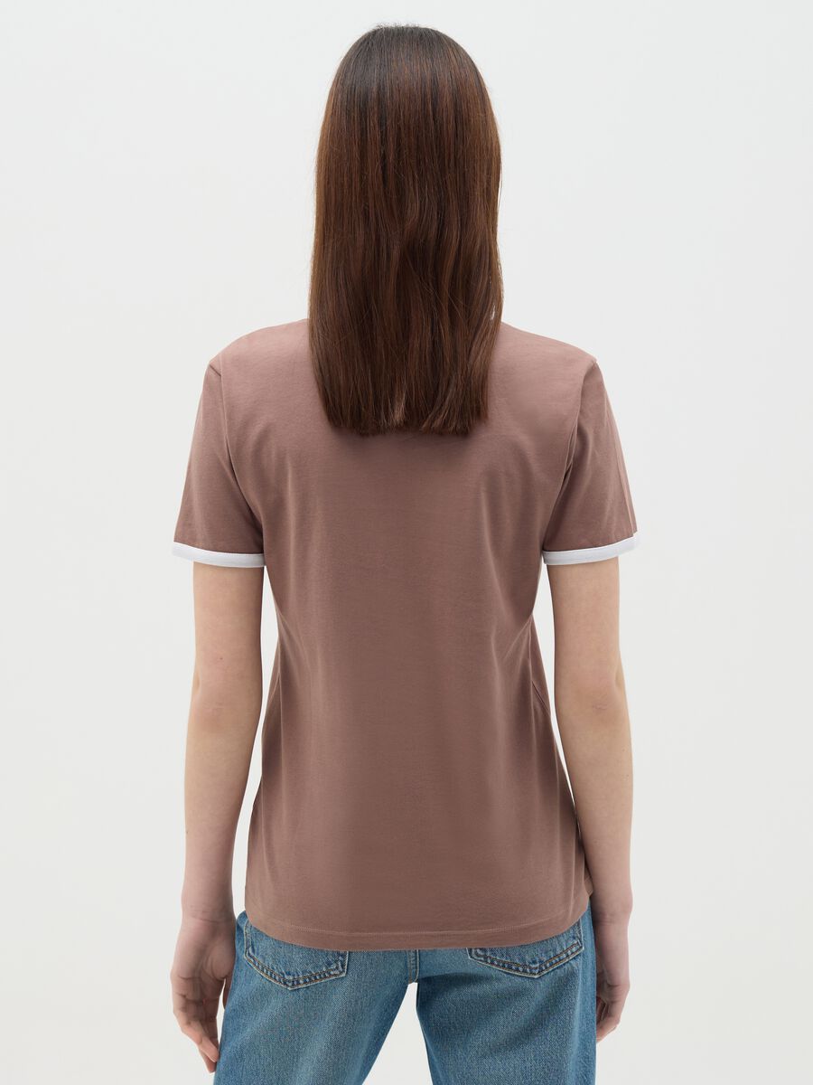 Brown T-shirt in cotton with Texas Rodeo motif print_3