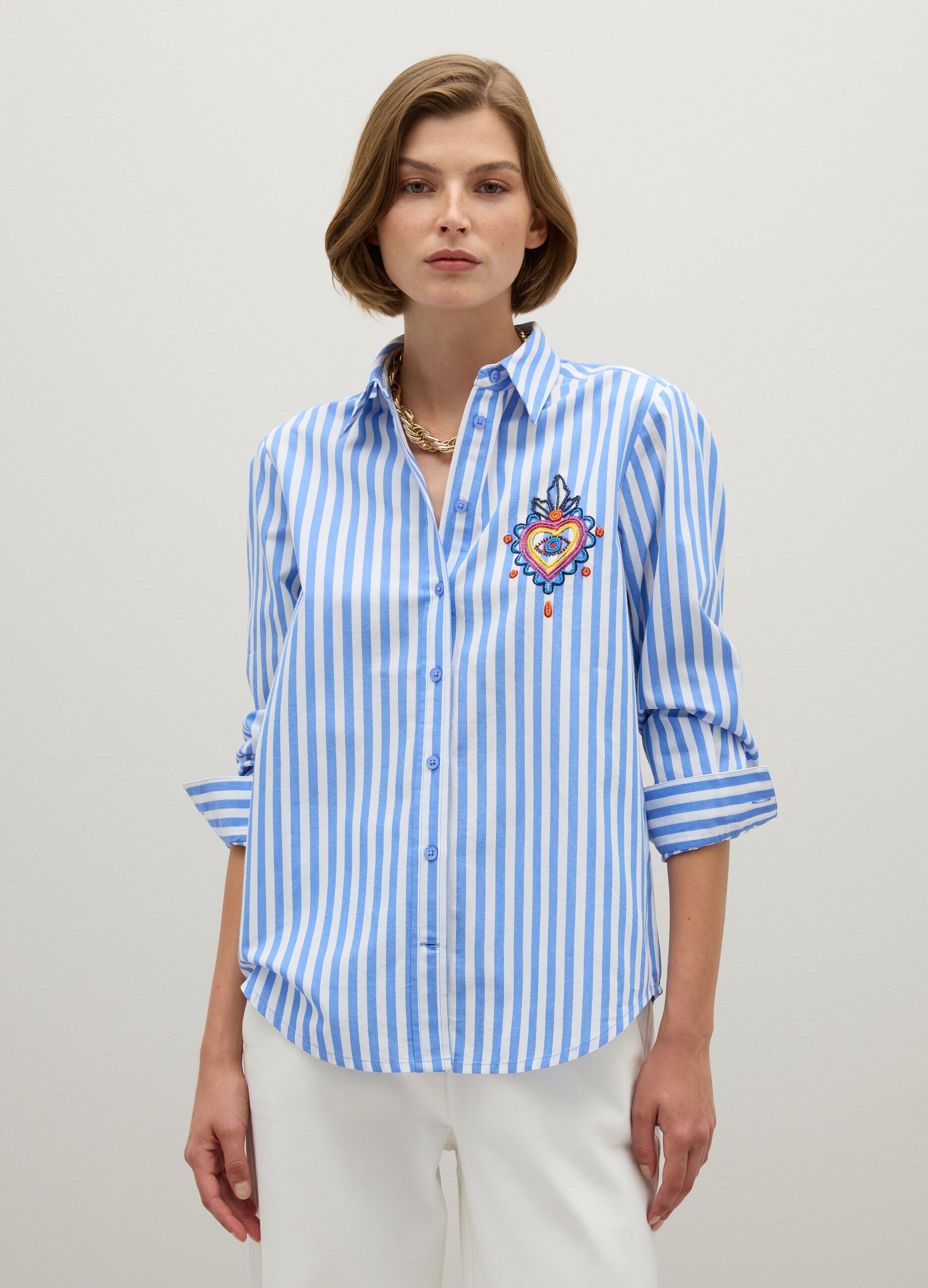 Multicolour pure cotton regular fit shirt