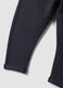 Grey stretch cotton joggers with turn-up cuffs for baby girl_3