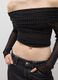 Black Stretch Fabric Top with Off-the-Shoulder Design_3