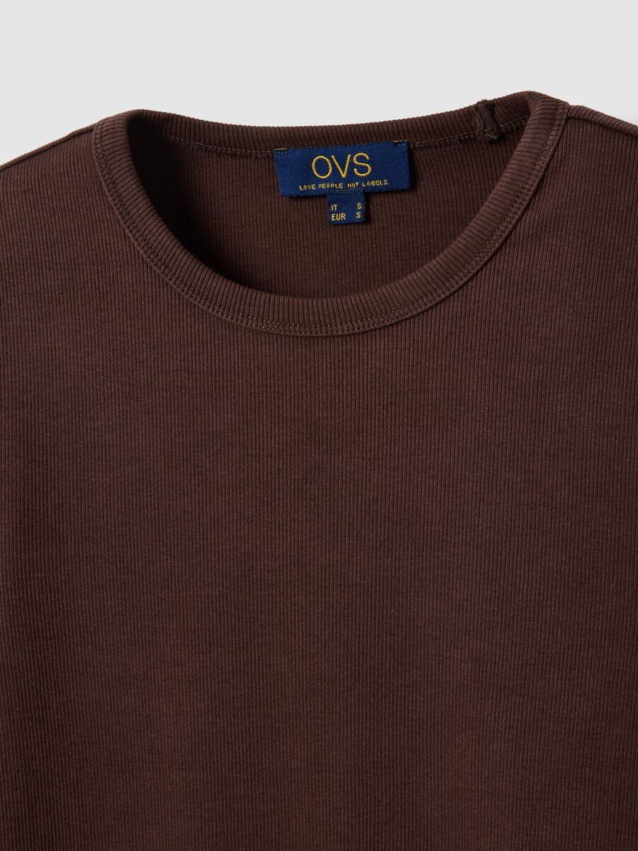 Brown stretchy cotton long sleeve regular fit shirt_5