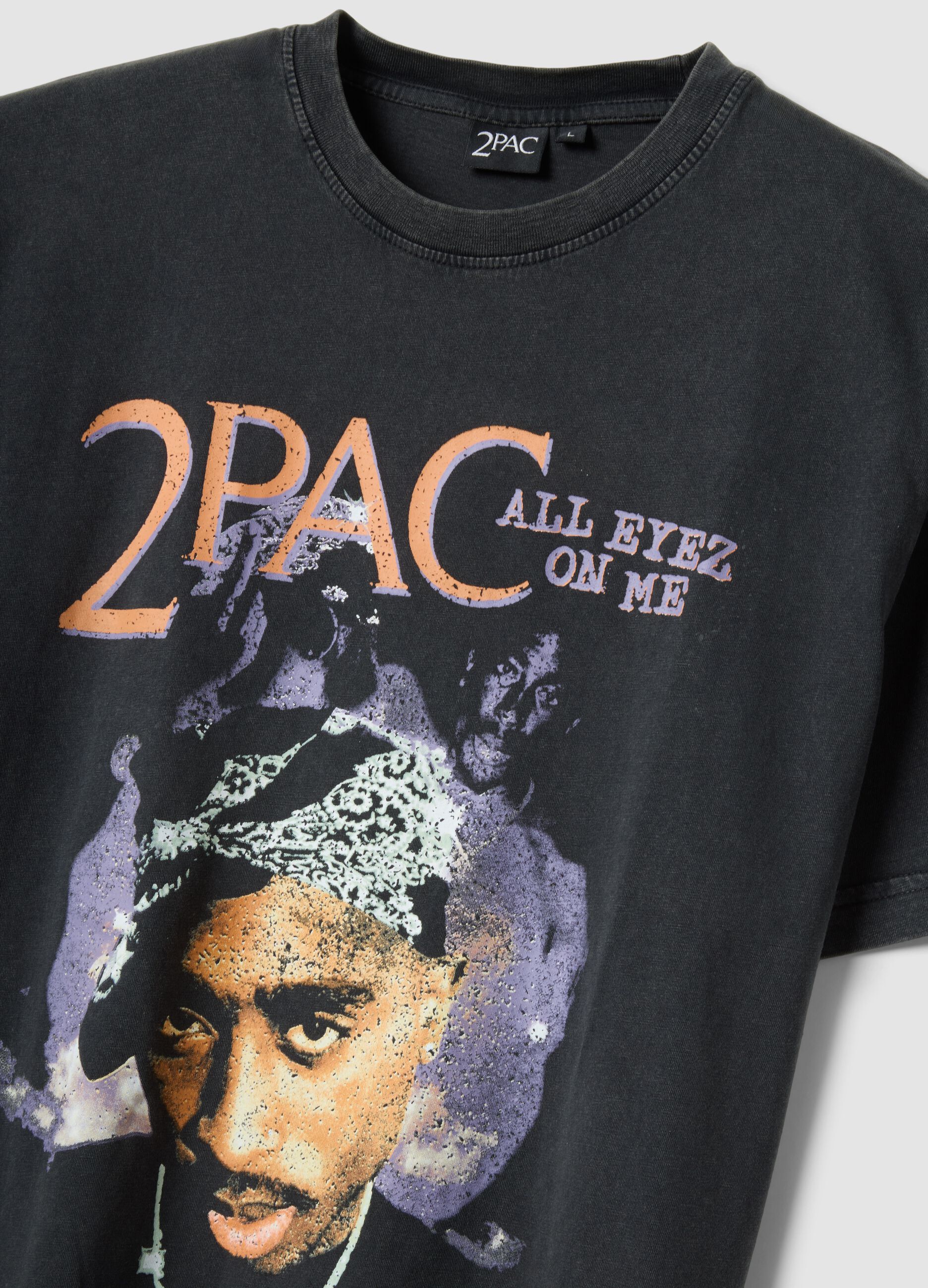Black 2Pac print T-shirt in pure cotton, relaxed fit