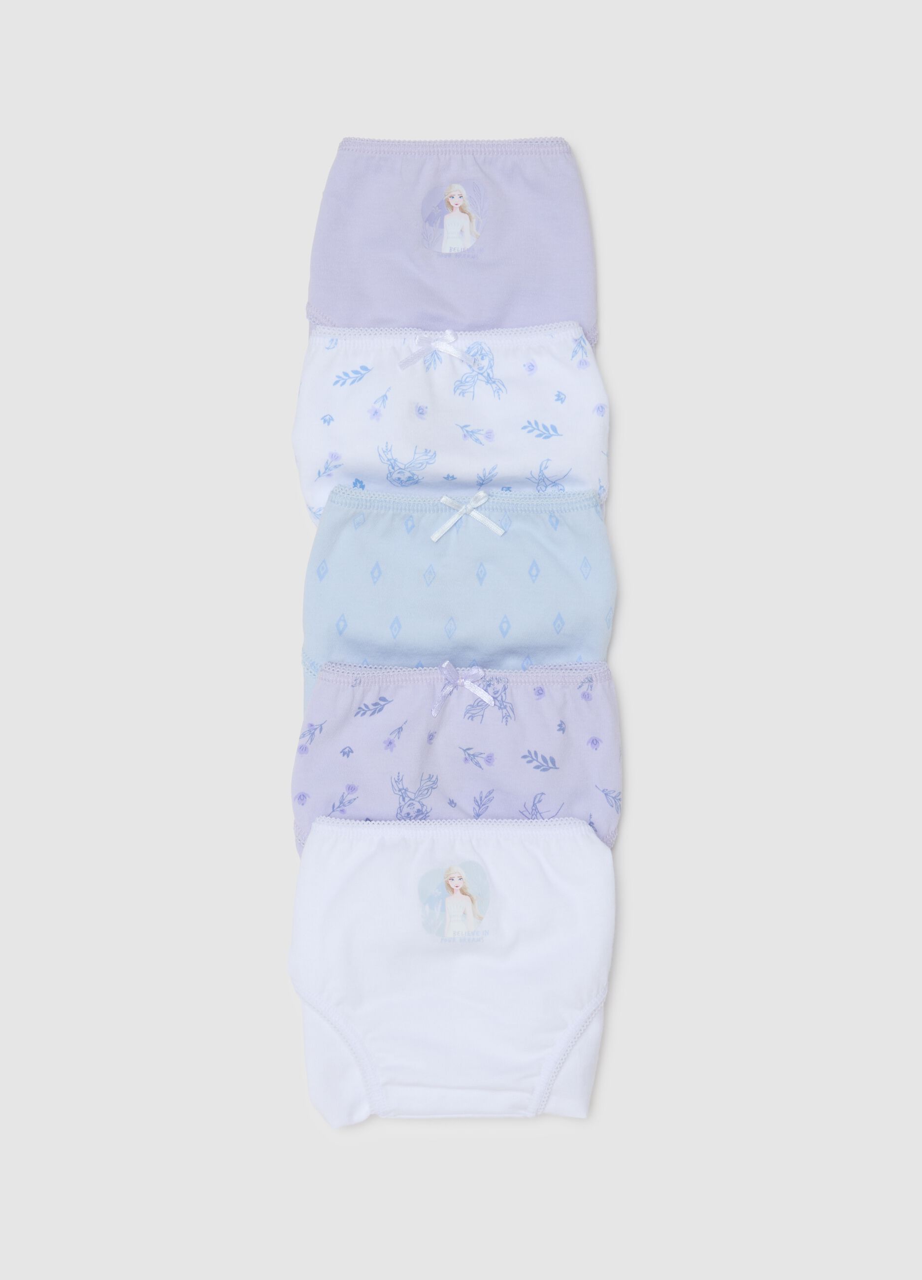 Set of girl's multicolour pure cotton regular fit briefs