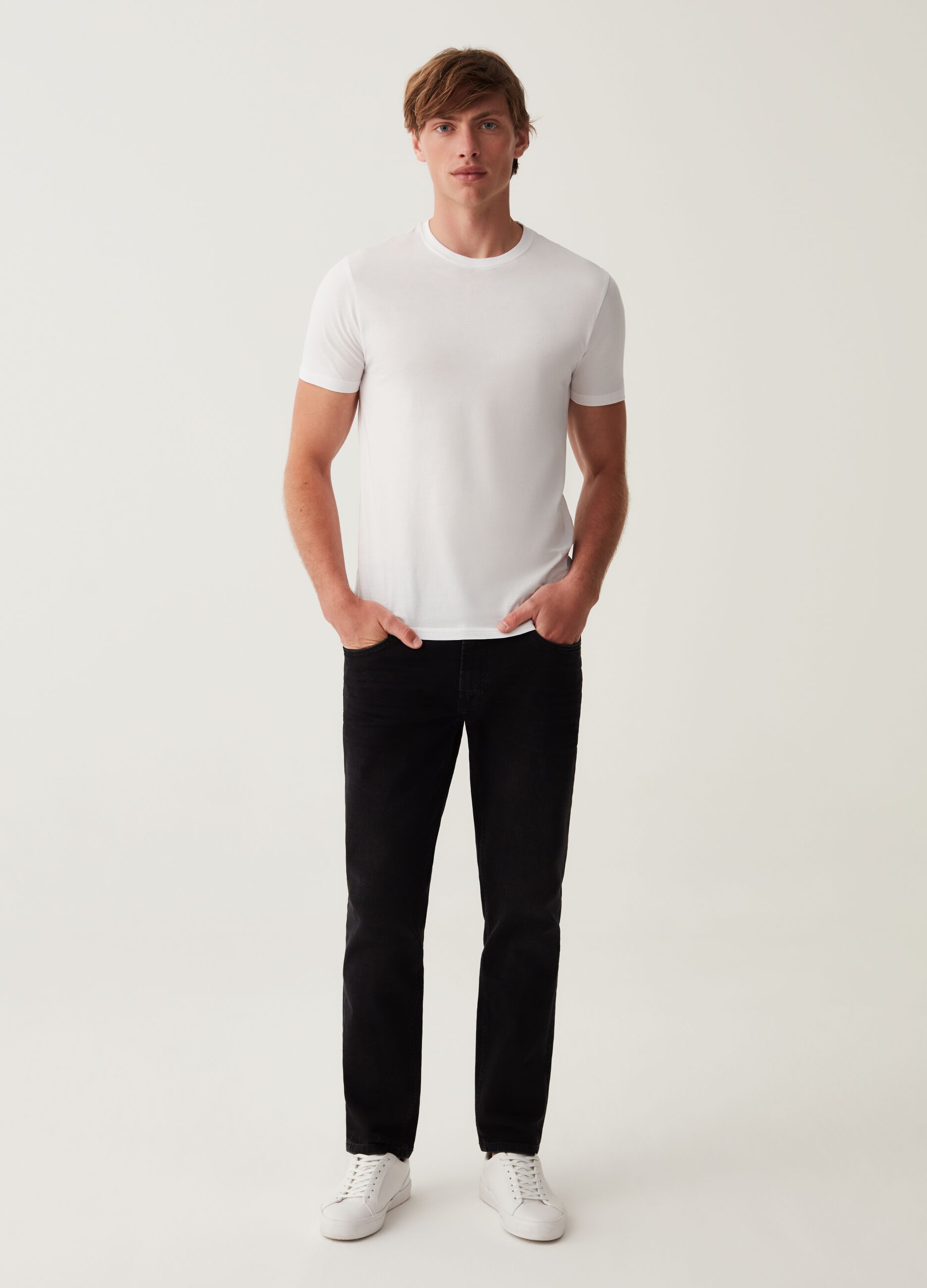 Jeans slim fit stretch con scoloriture_0