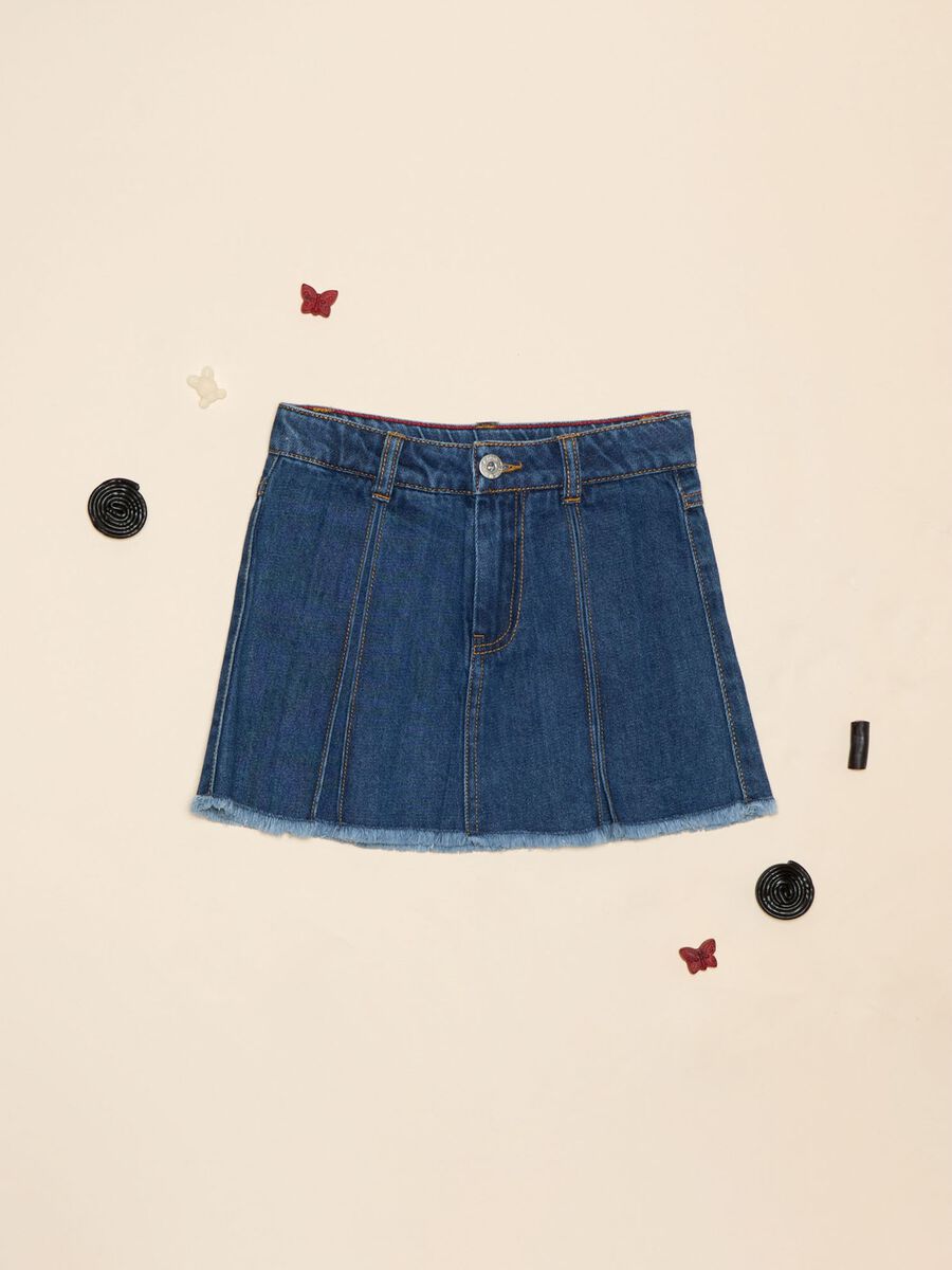 Skirt in cotton blend denim_0