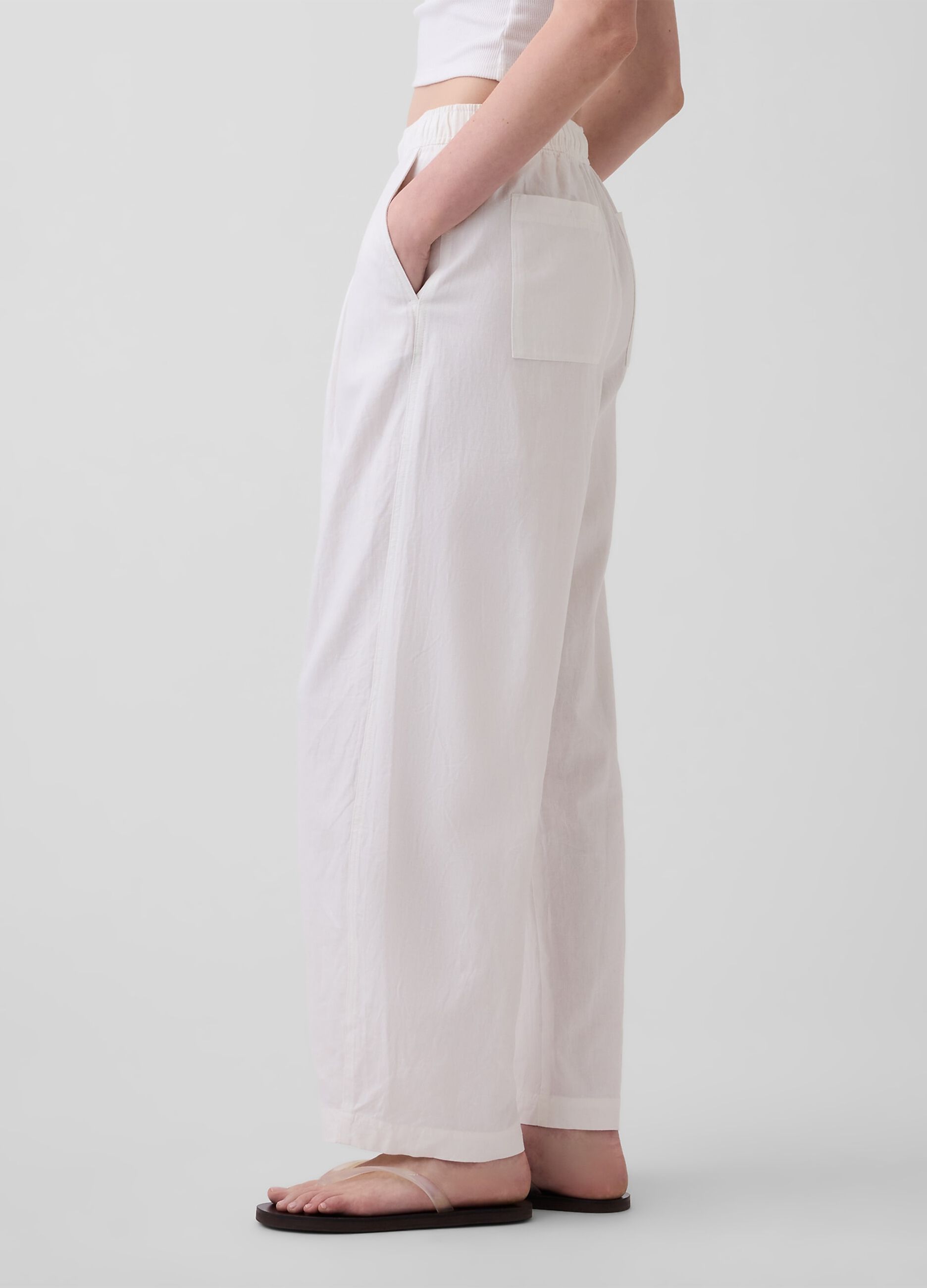 Linen-blend trousers