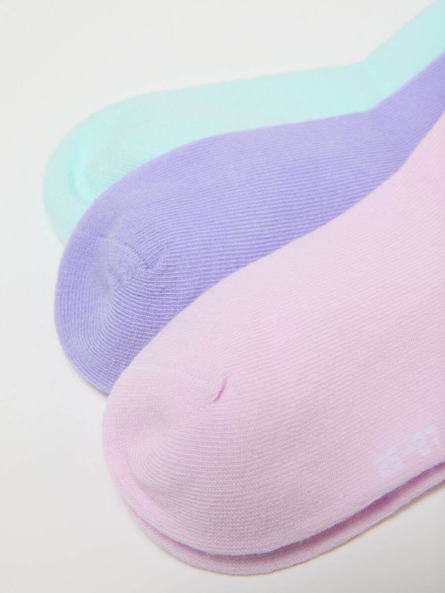 Girls' Multicolour Short Socks Multipack in Stretch Cotton_1