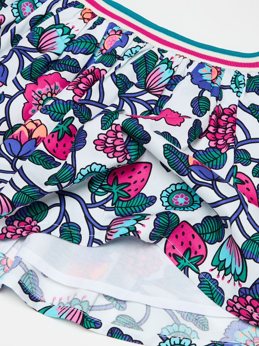 Cotton skirt with strawberries print_5
