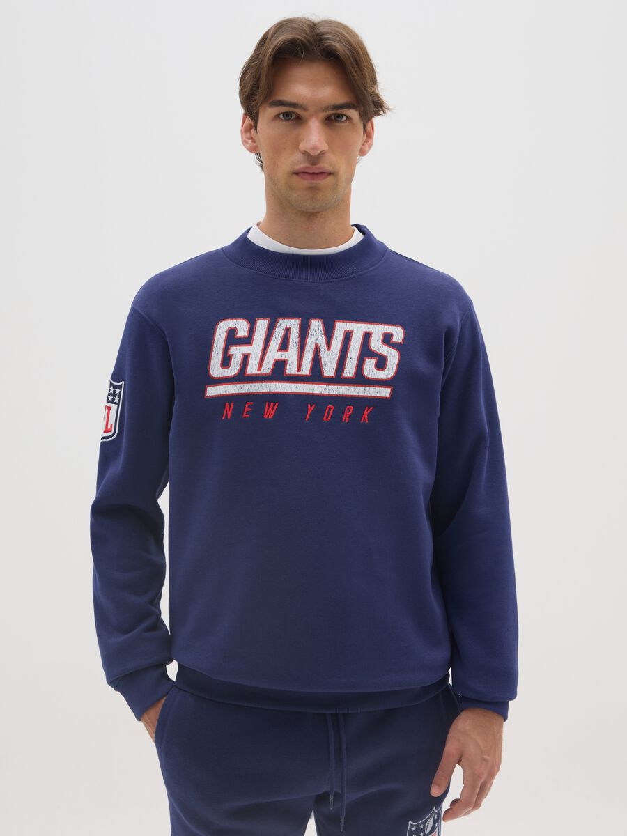 Blue cotton blend sweatshirt with Giants print_0