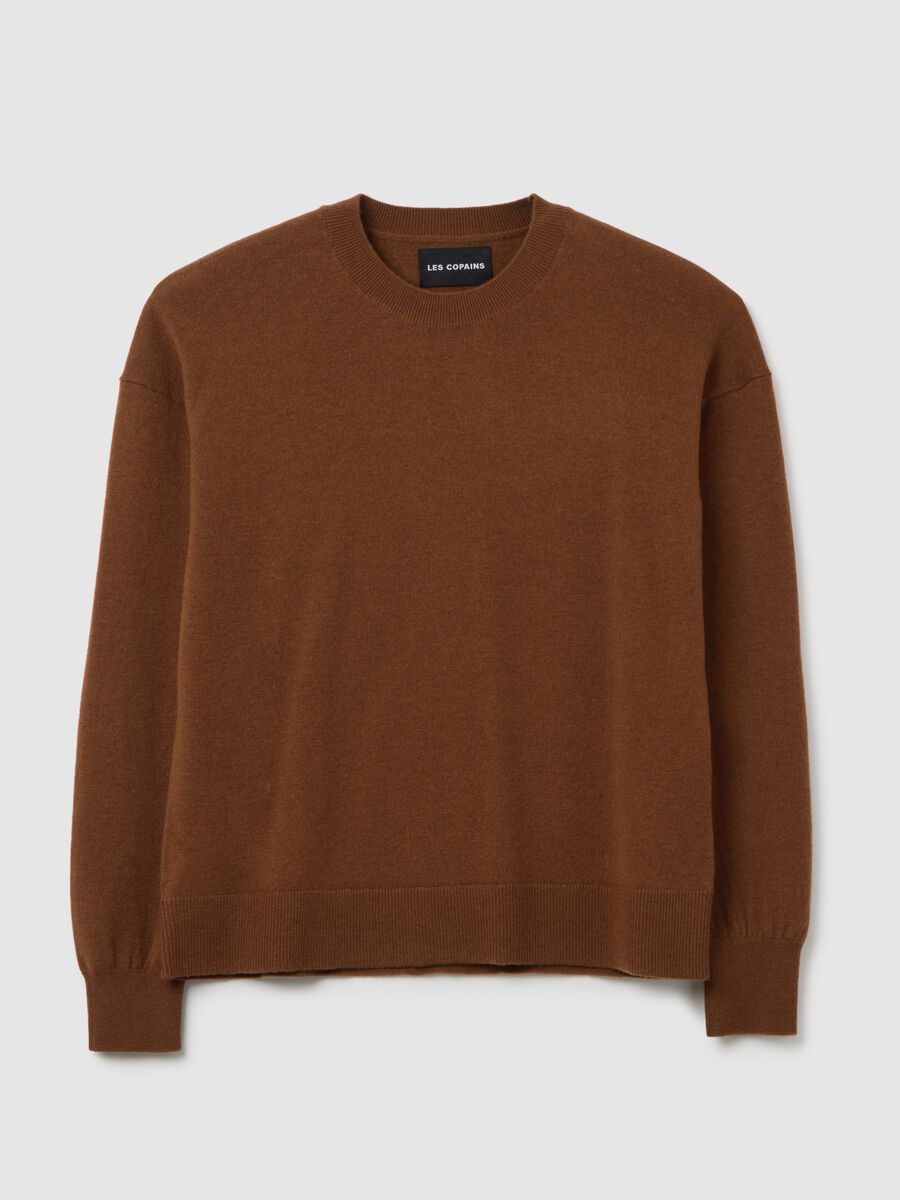 Brown pure wool jumper regular fit_4
