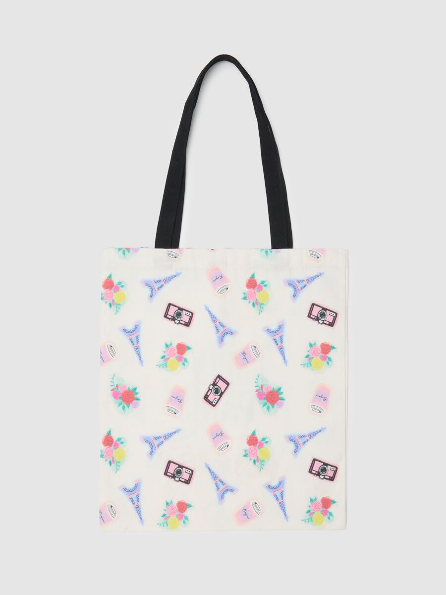 Multicolour Pure Cotton Tote Bag with Emily in Paris Print_1