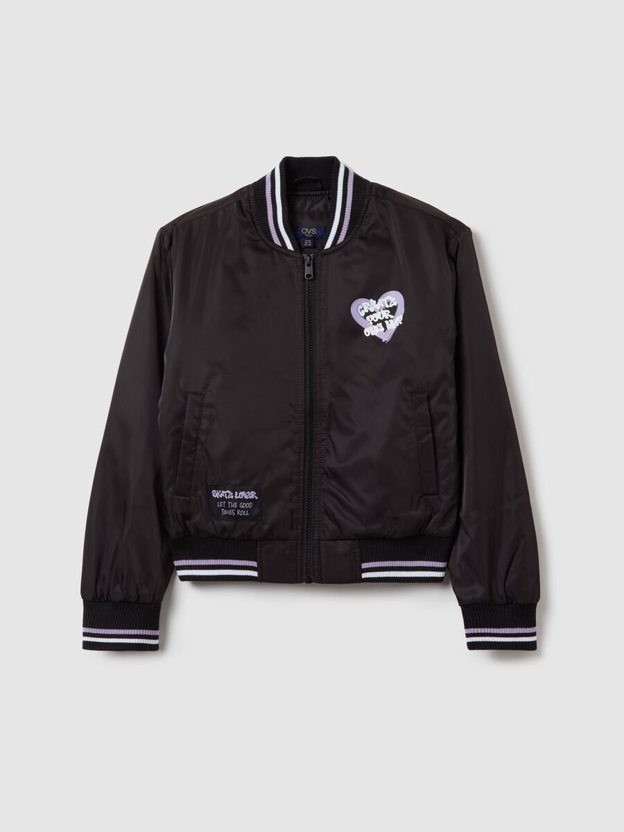Bomber jacket with "Skate it Off" embroidery_3