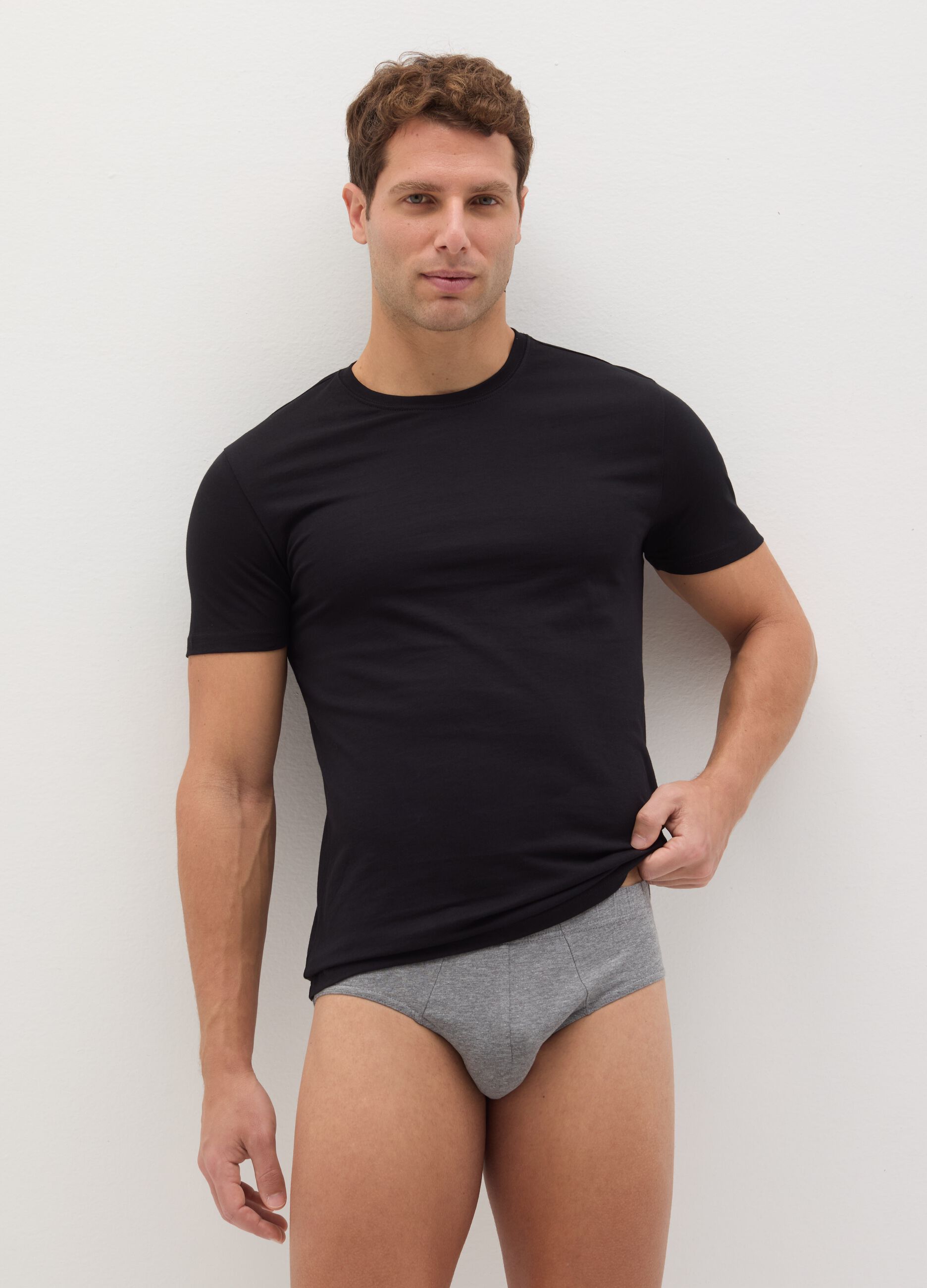 Briefs in stretch cotton