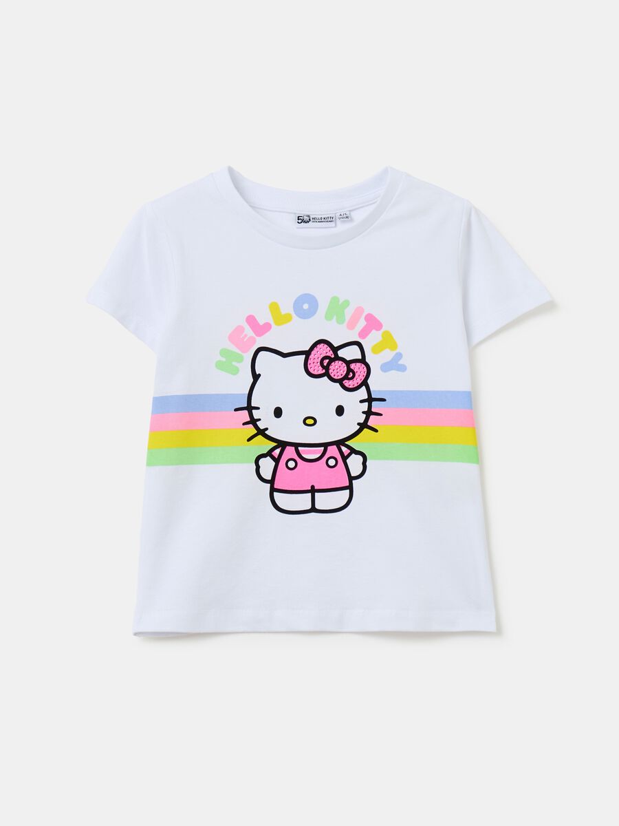 T-shirt with Hello Kitty print and diamantés_0