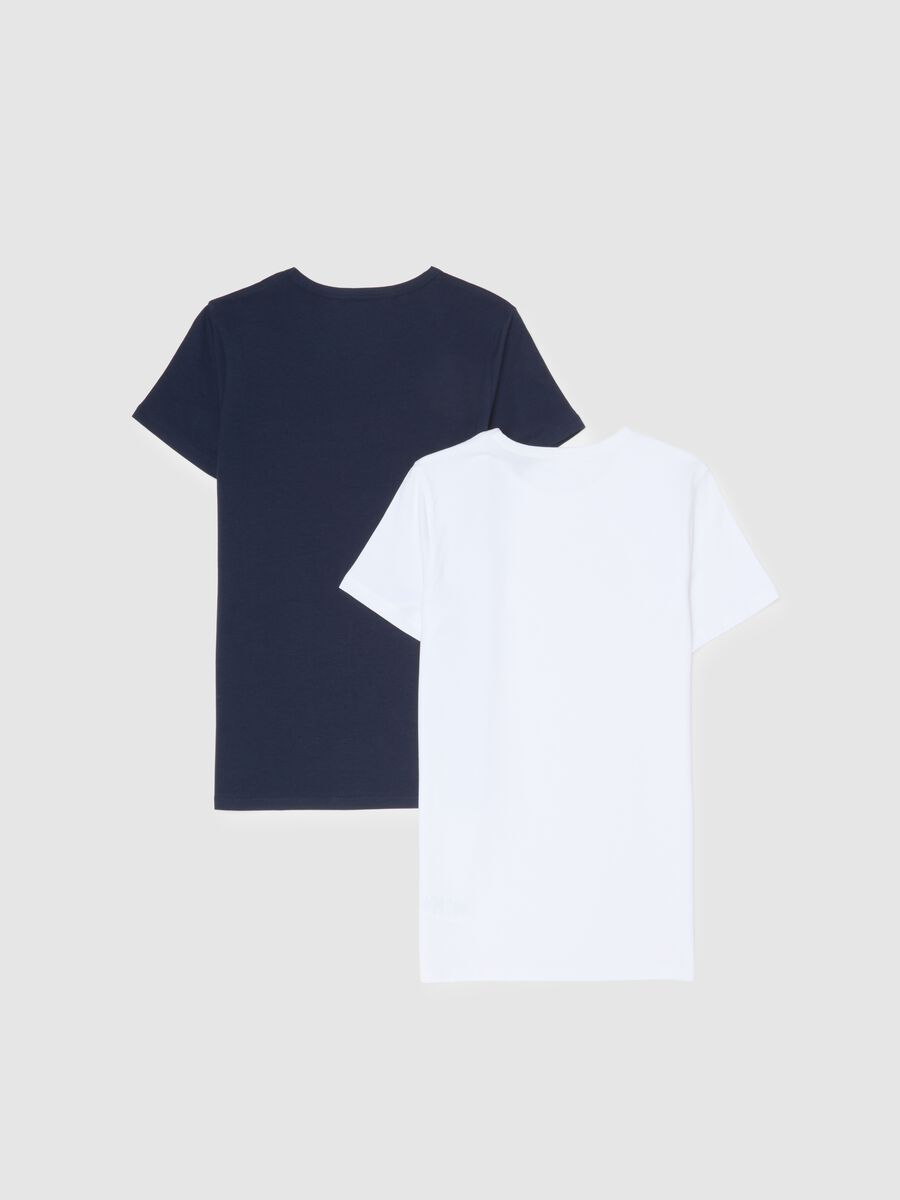 Bipack t-shirt da ragazzo in cotone elasticizzato multicolor con scollo rotondo_1