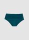 Slip bikini verde in tessuto elasticizzato a vita alta con effetto shaping_4