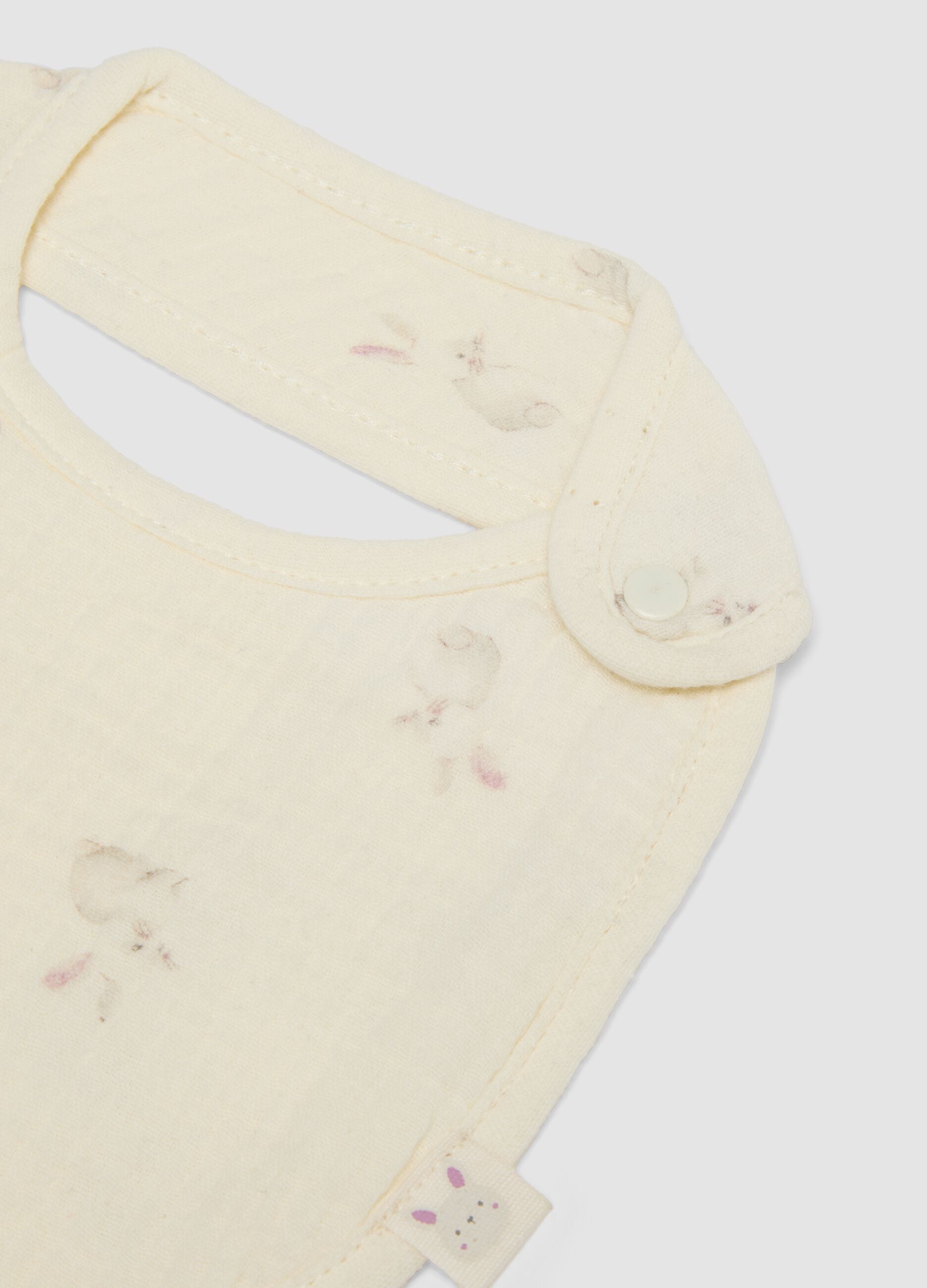 Bipack di bavaglini multicolor in puro cotone per neonata