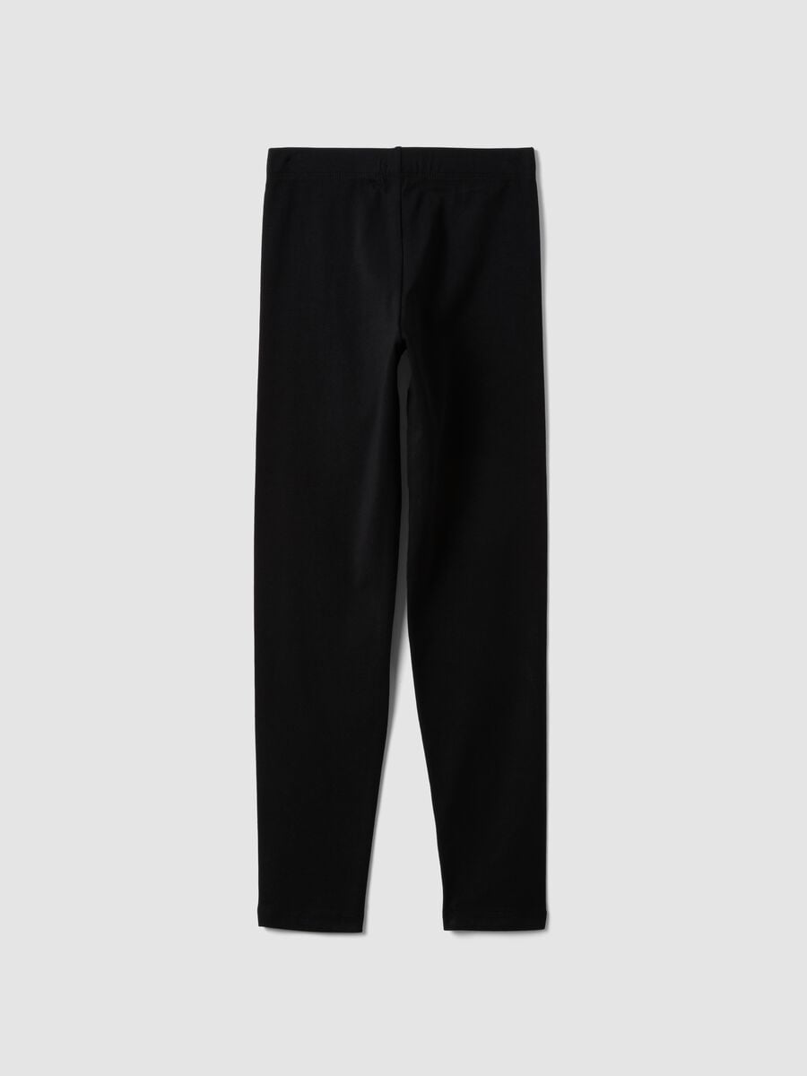 Black skinny girls&rsquo; leggings in stretch organic cotton_4