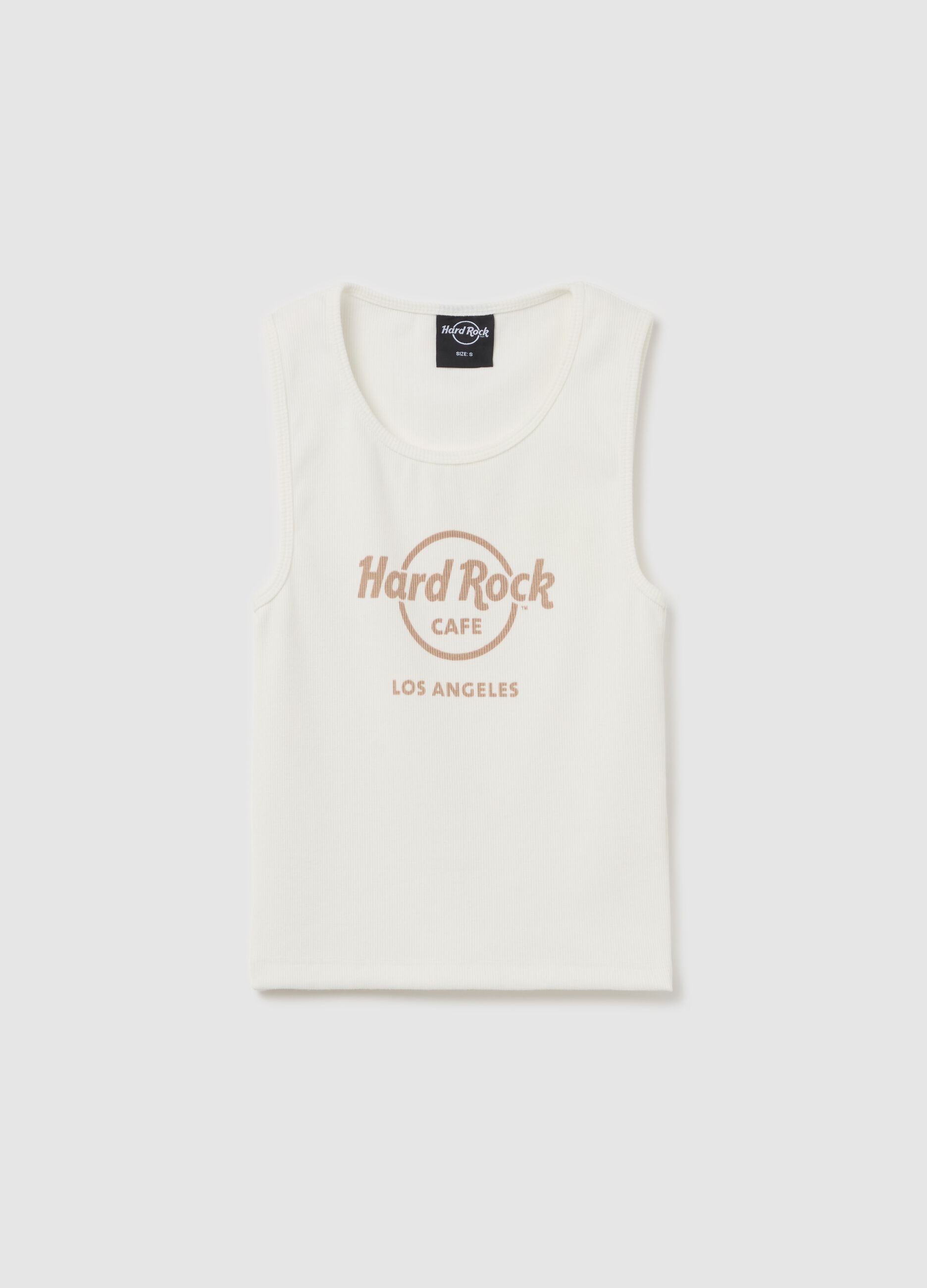 White Hard Rock Café Los Angeles tank top with ribbing