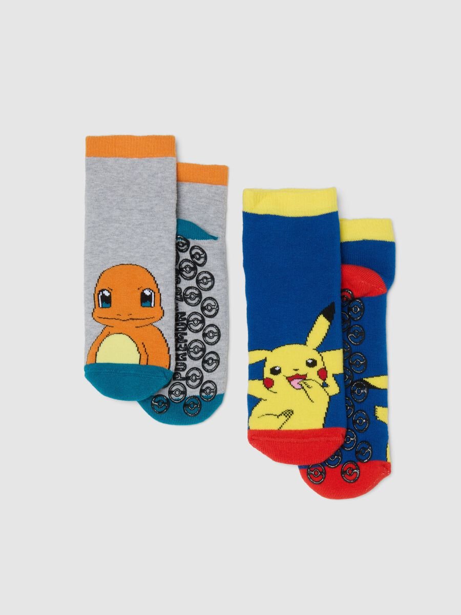 Multicoloured elasticated cotton socks twin pack for children with Pok&eacute;mon_0