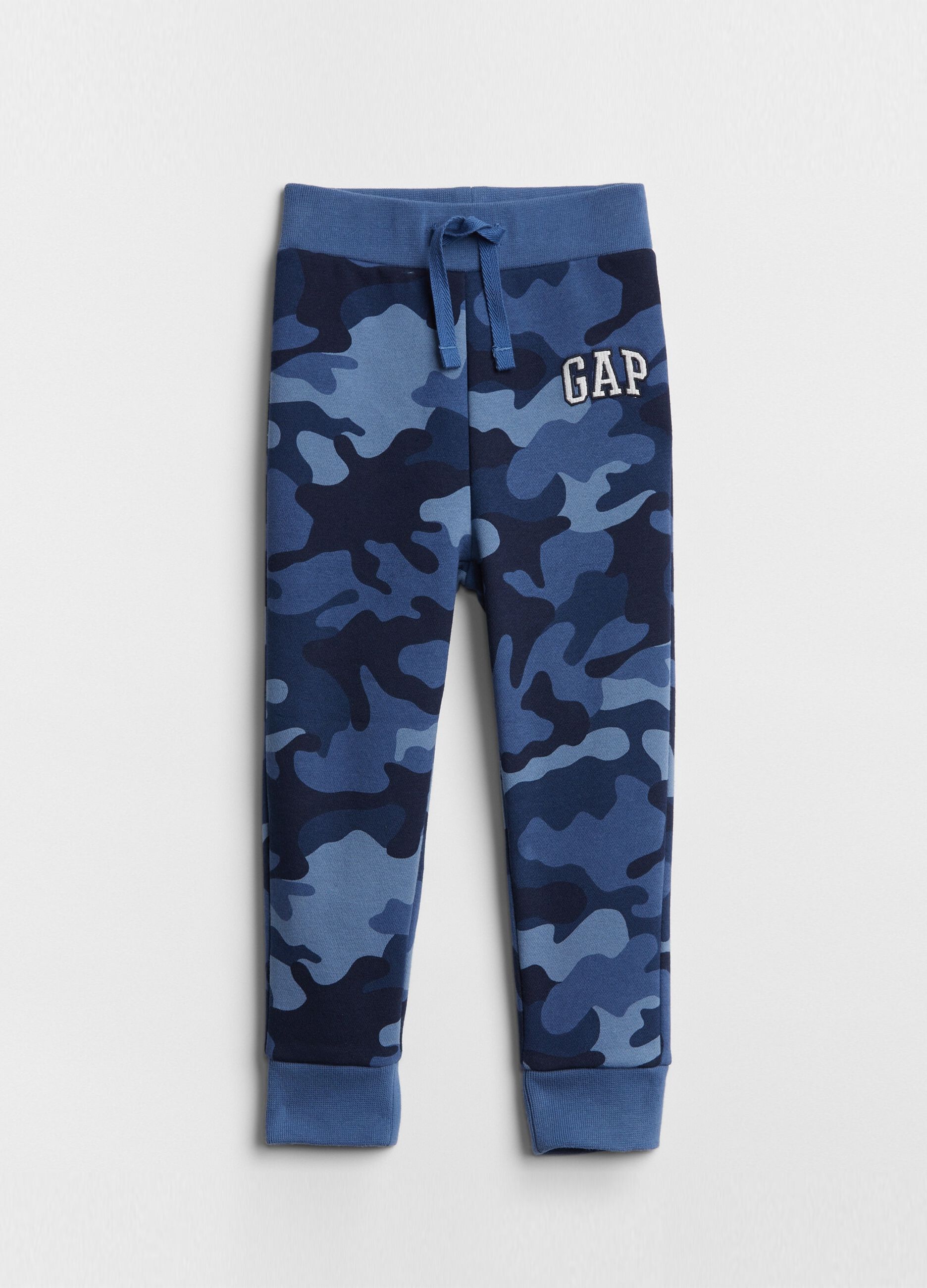 Joggers camouflage con ricamo logo