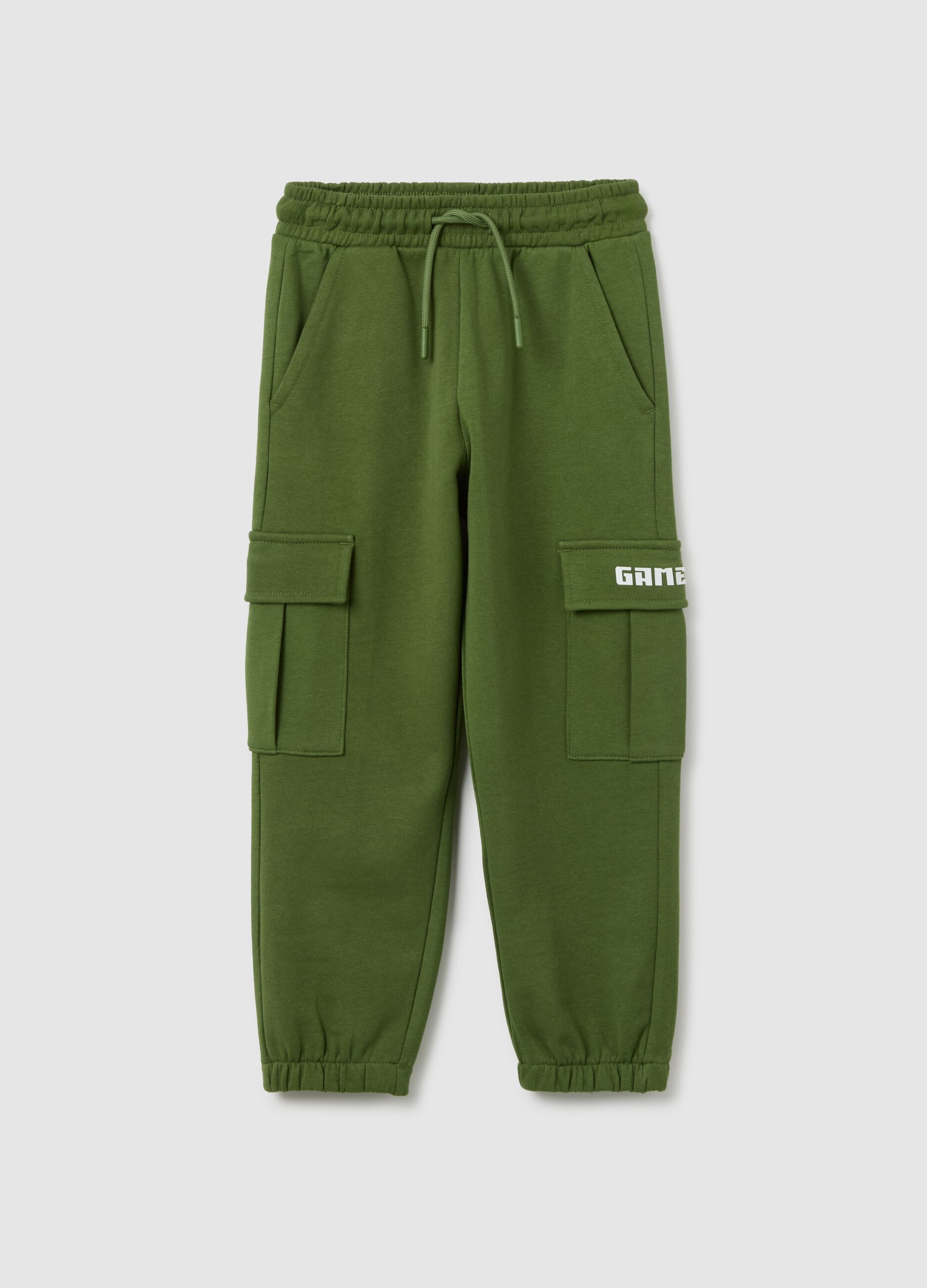 Children's green cotton trousers regular fit