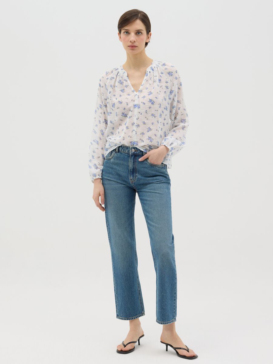 White and blue brushed blouse_1