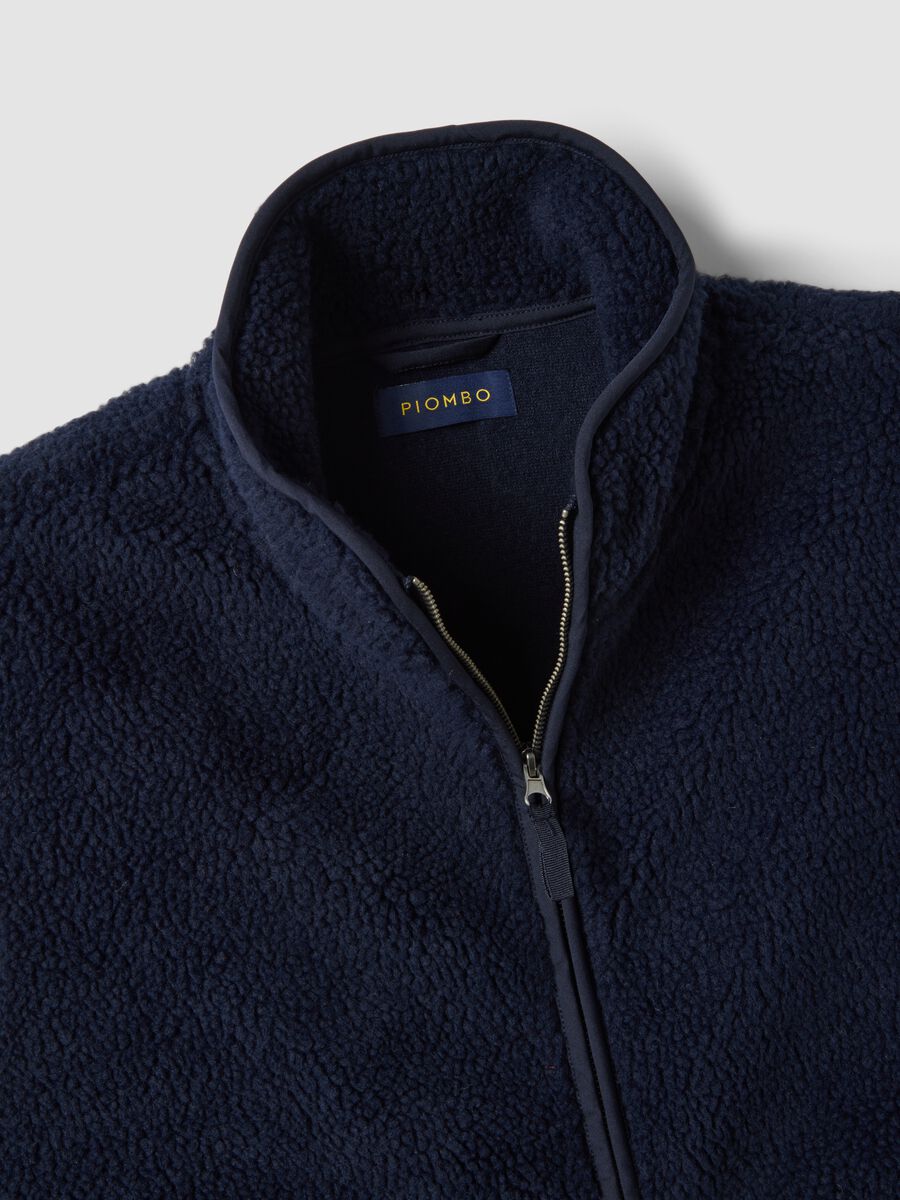 Gilet blu con colletto regular fit_5