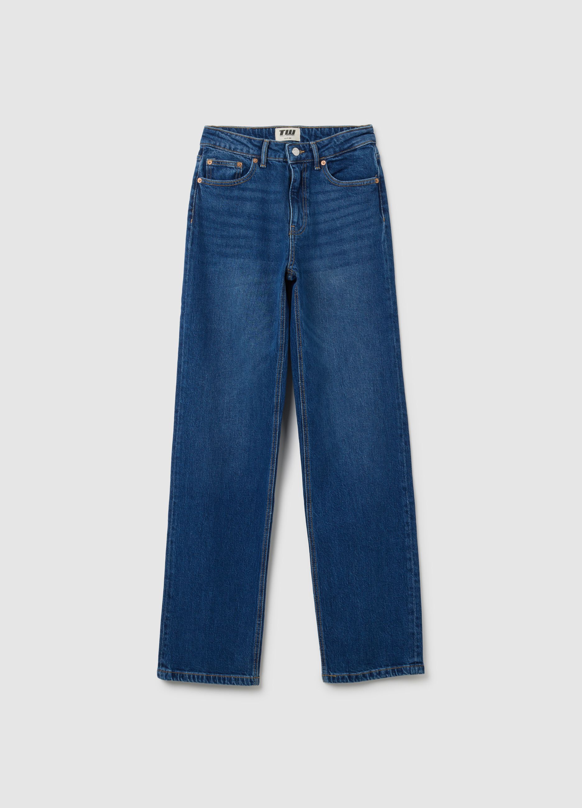 Jeans da donna in denim blu regular fit