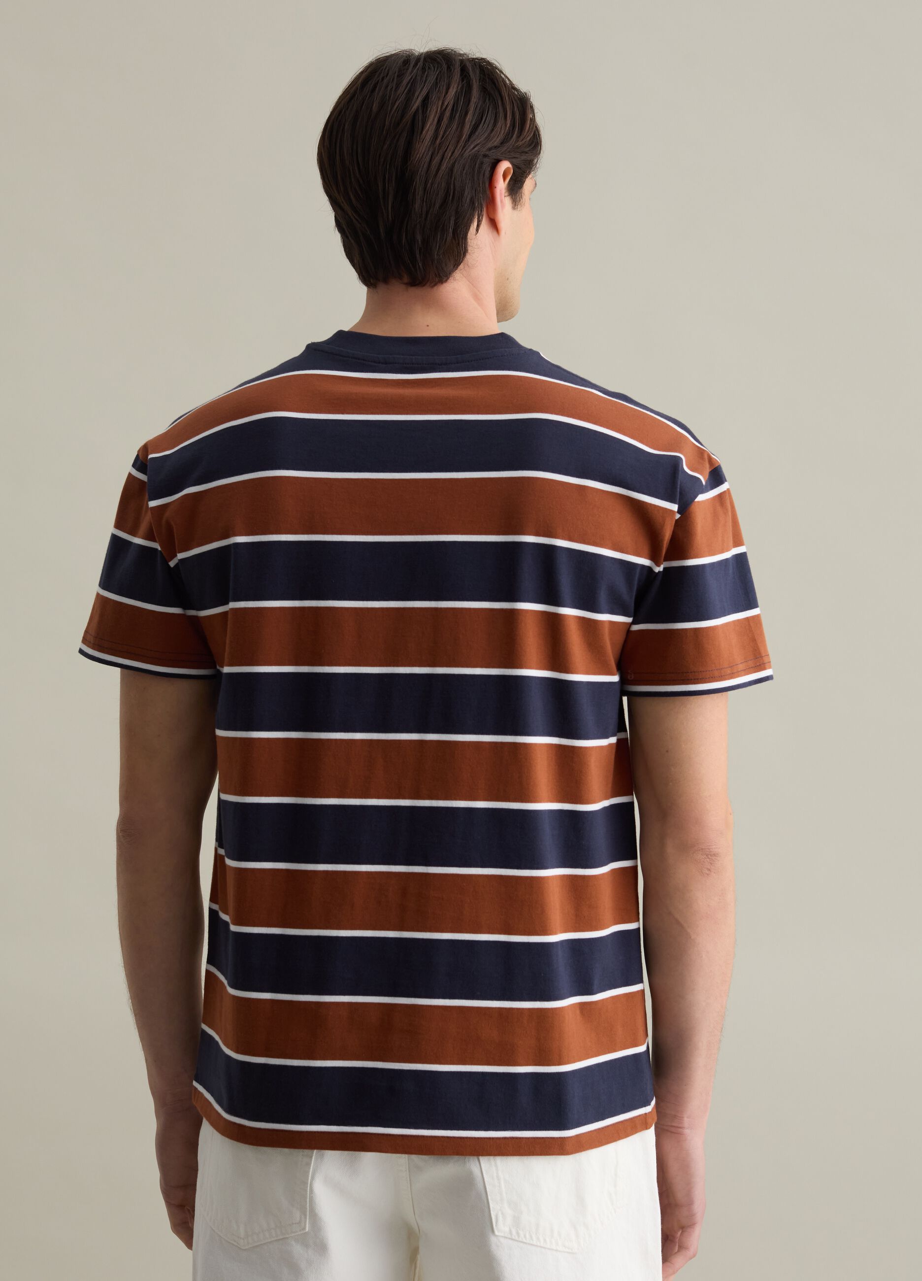 Cotton T-shirt with horizontal stripes