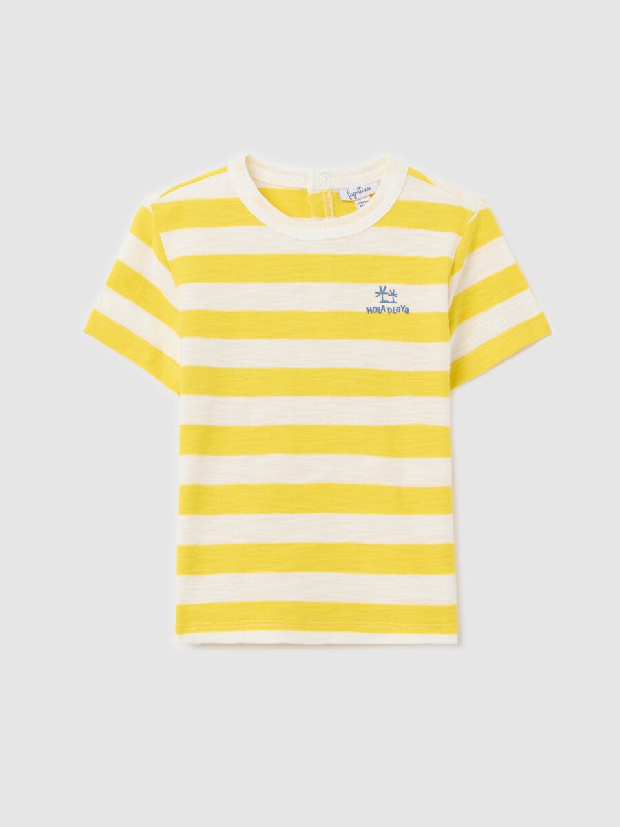 Top with yellow and white stripes in cotton_0