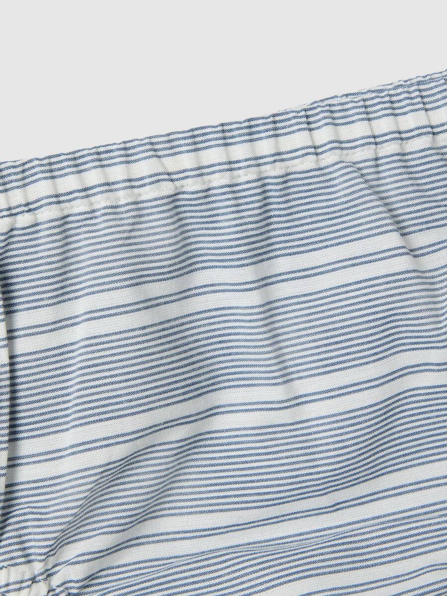 Set in puro cotone a righe multicolor da neonata con volant_2