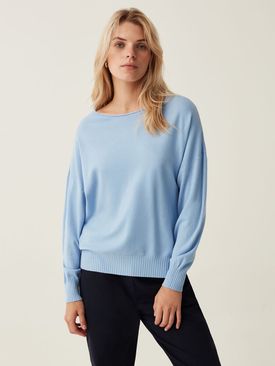 Maglia oversize con scollo a barca_0