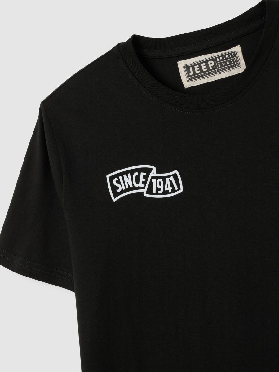 Men's black pure cotton regular fit t-shirt with print_1